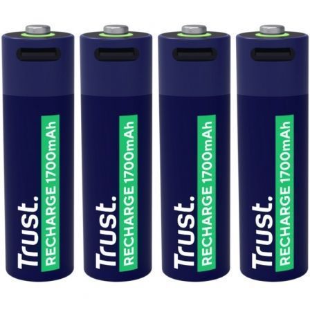 Trust Pack de 4 pilas AA recargables 25631 con carga USB-C Trust Pack de 4 pilas AA recargables 25631 con carga USB-C